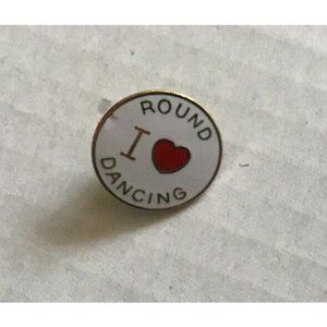 I Love Round Dancing Pin Heart Design Collectible